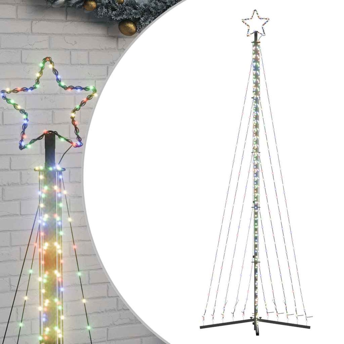 vidaXL Χριστουγεννιάτικο δέντρο LED 495 LED πολύχρωμα 300,5 εκ.