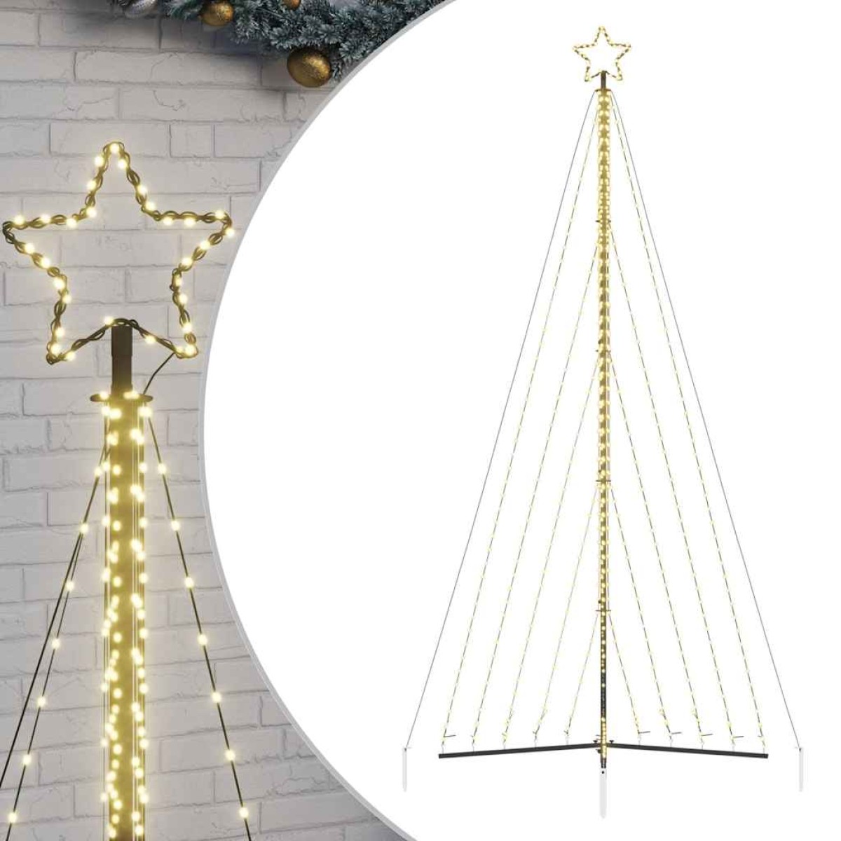 vidaXL Χριστουγεννιάτικο δέντρο LED 570 LEDs Ζεστό Λευκό 399 εκ.