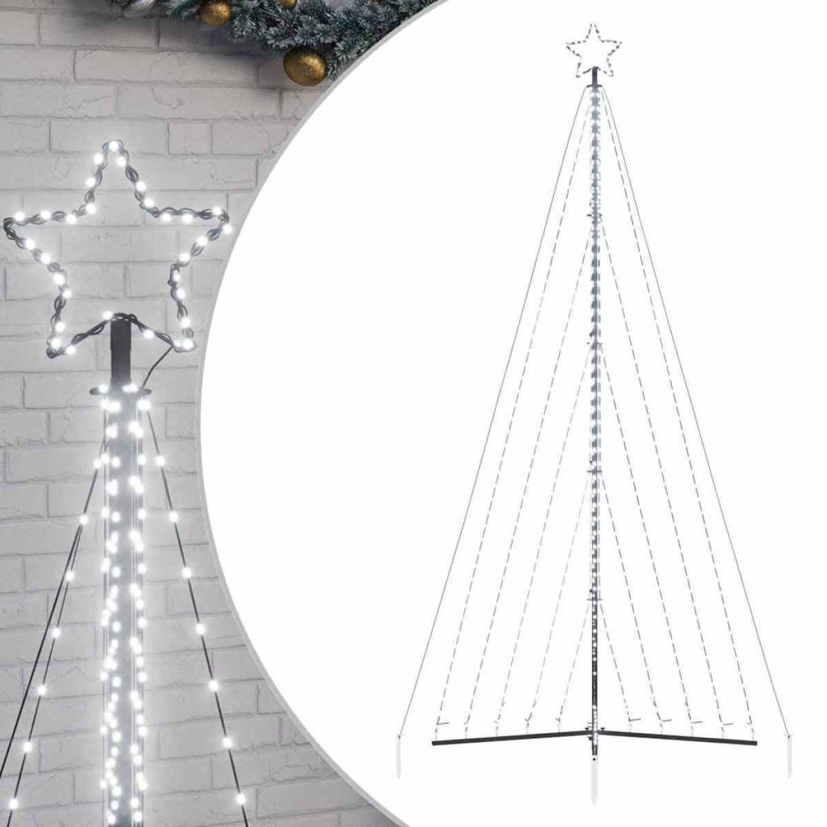 vidaXL Χριστουγεννιάτικο δέντρο LED 570 LED Ψυχρό Λευκό 399 εκ.