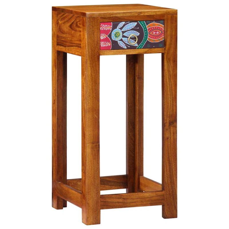 vidaXL Φλοράλ Τραπέζι Τέλους με συρτάρι Καφέ 35 x 35 x 75 εκ.