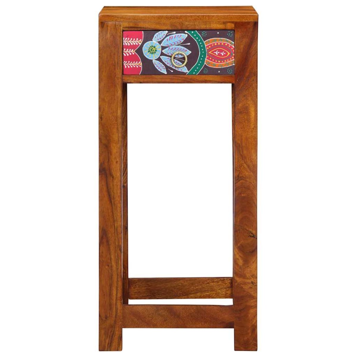 vidaXL Φλοράλ Τραπέζι Τέλους με συρτάρι Καφέ 35 x 35 x 75 εκ.