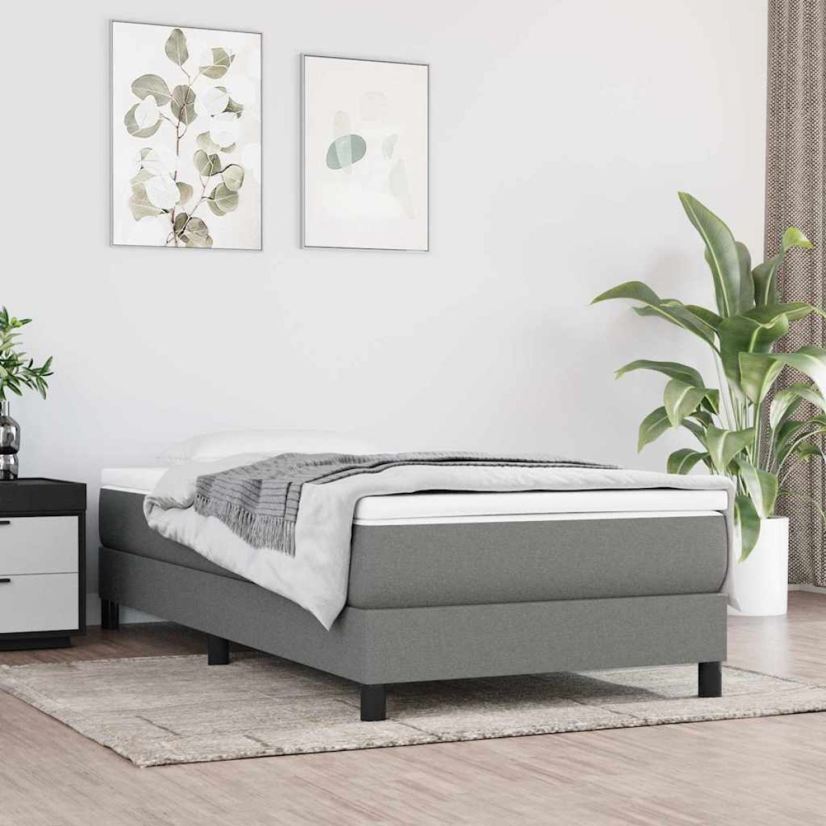 vidaXL Στρώμα με Pocket Springs για Παιδιά Μεσαίας Σκληρότητας Σκ Γκρι 80x160εκ Υφασμάτινο