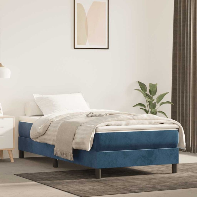 vidaXL Στρώμα με Pocket Springs Μεσαίας Σκληρότητας Σκούρο Μπλε 80x210x20 εκ. Βελούδινο