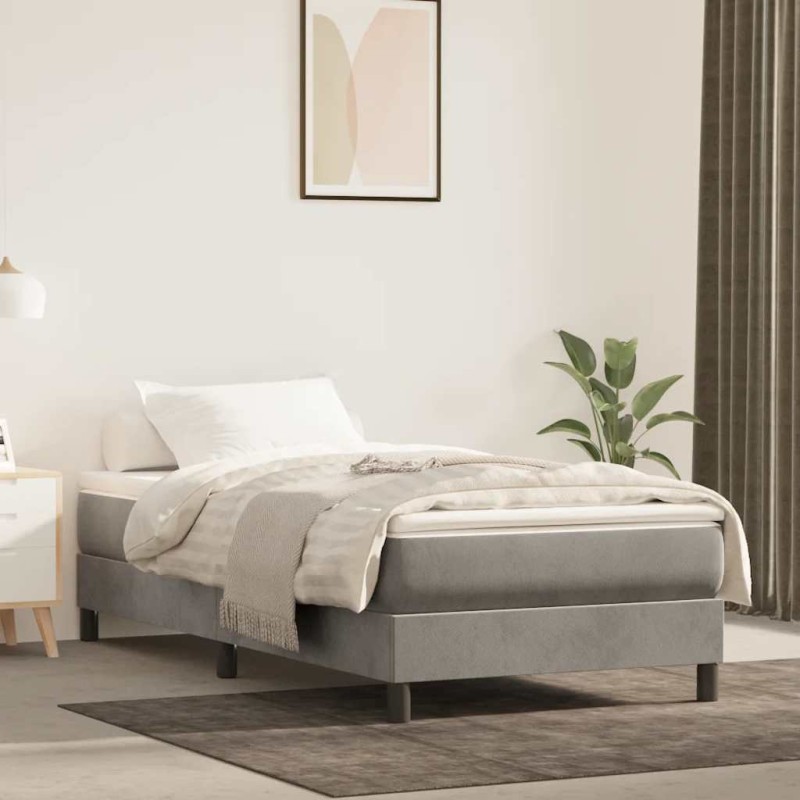 vidaXL Στρώμα με Pocket Springs Μεσαίας Σκληρότητας Ανοιχτό Γκρι 100x210x20 εκ. Βελούδινο