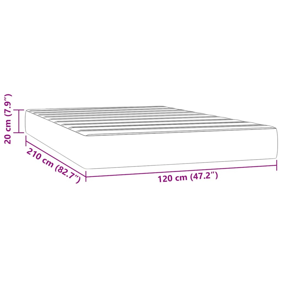vidaXL Στρώμα με Pocket Springs Μεσαίας Σκληρότητας Σκούρο Μπλε 120x210x20 εκ. Βελούδινο