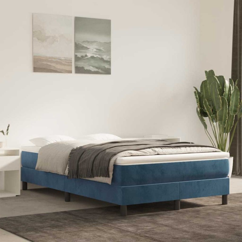 vidaXL Στρώμα με Pocket Springs Μεσαίας Σκληρότητας Σκούρο Μπλε 120x210x20 εκ. Βελούδινο