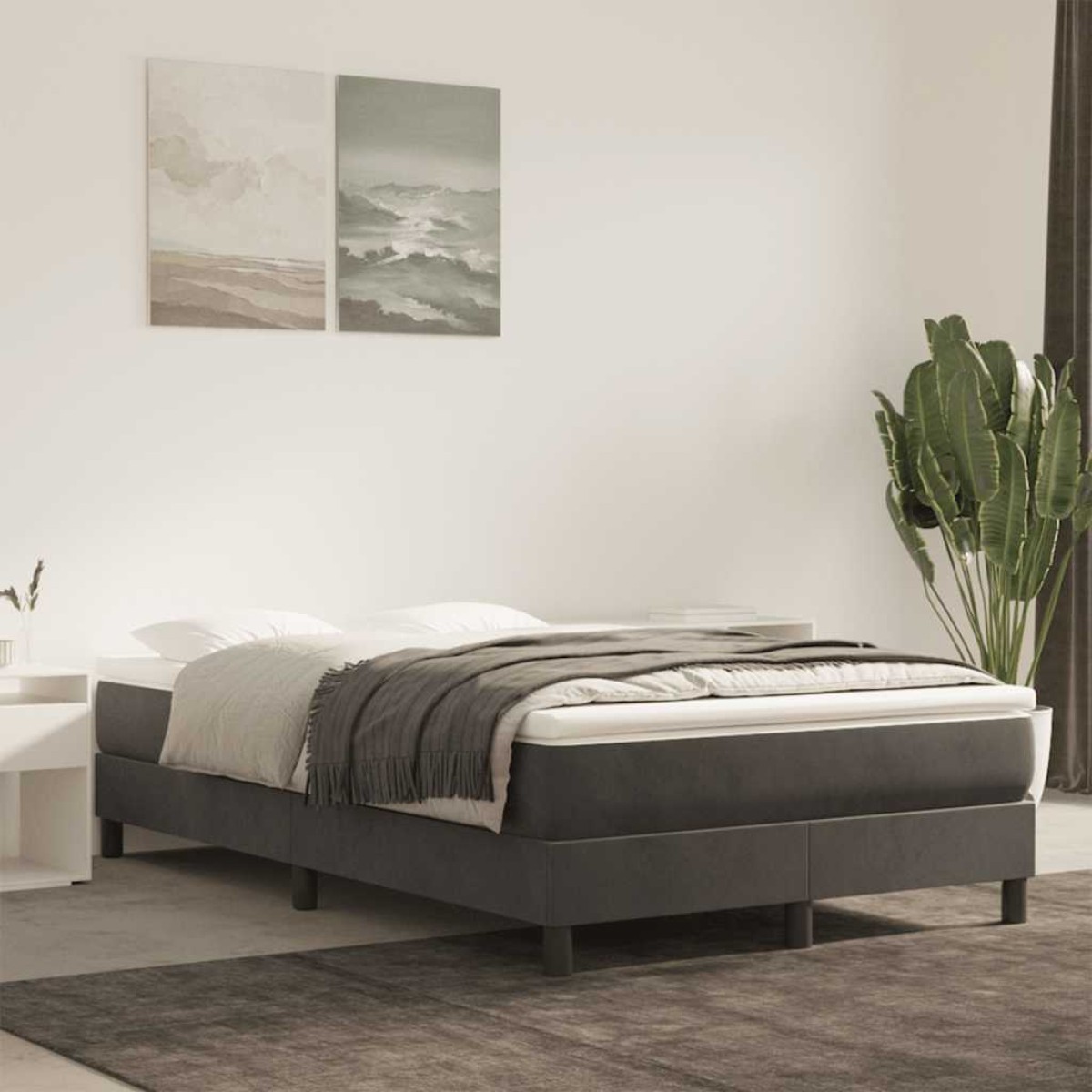 vidaXL Στρώμα με Pocket Springs Μεσαίας Σκληρότητας Σκούρο Γκρι 140x210x20 εκ. Βελούδινο