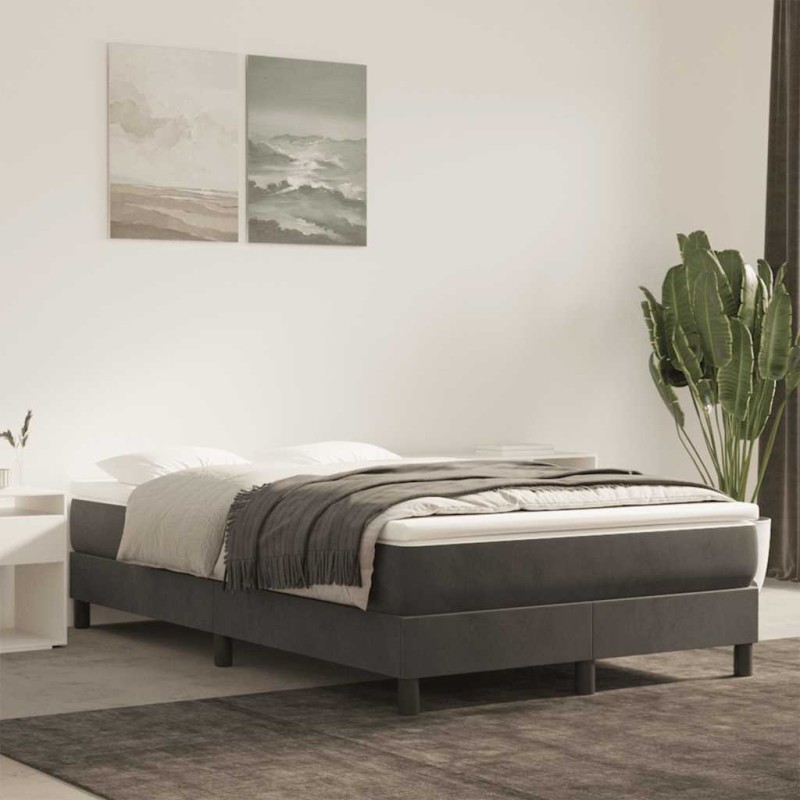 vidaXL Στρώμα με Pocket Springs Μεσαίας Σκληρότητας Σκούρο Γκρι 140x210x20 εκ. Βελούδινο
