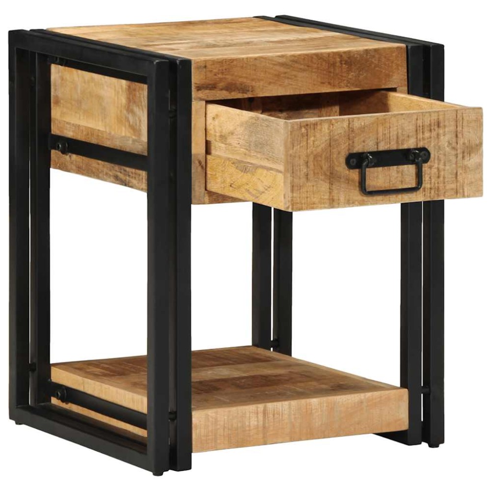 vidaXL Κομοδίνο 40x40x50 εκ. από Μασίφ Ακατέργαστο Ξύλο Μάνγκο