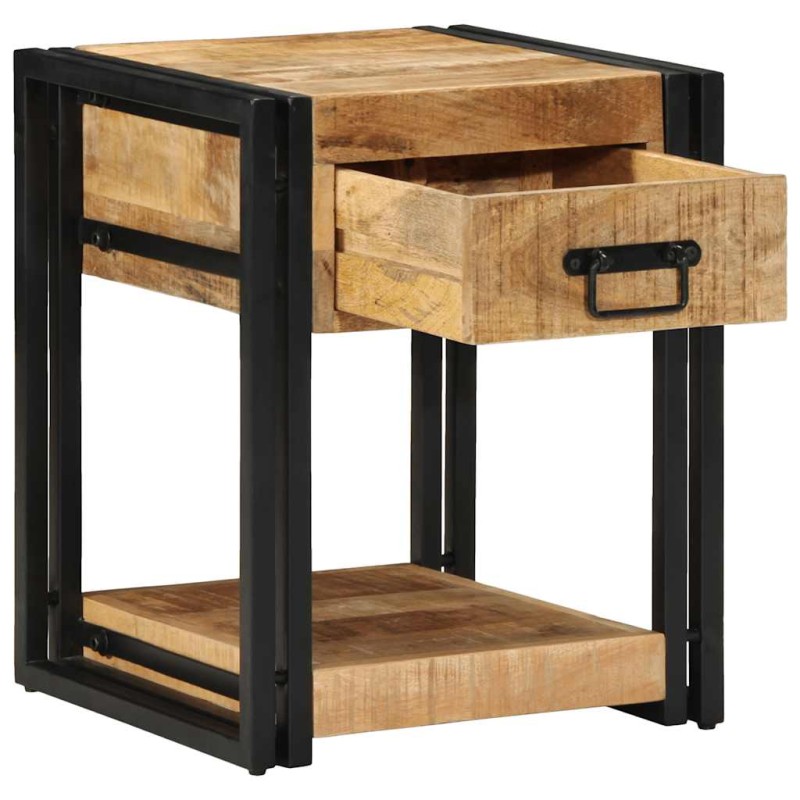 vidaXL Κομοδίνο 40x40x50 εκ. από Μασίφ Ακατέργαστο Ξύλο Μάνγκο