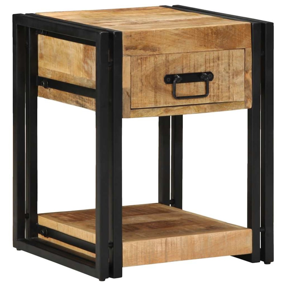 vidaXL Κομοδίνα 2 τεμ. 40x40x50 εκ. από Μασίφ Ακατέργαστο Ξύλο Μάνγκο