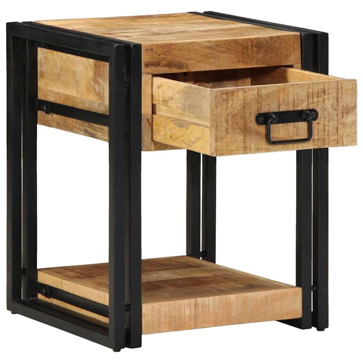 vidaXL Κομοδίνα 2 τεμ. 40x40x50 εκ. από Μασίφ Ακατέργαστο Ξύλο Μάνγκο