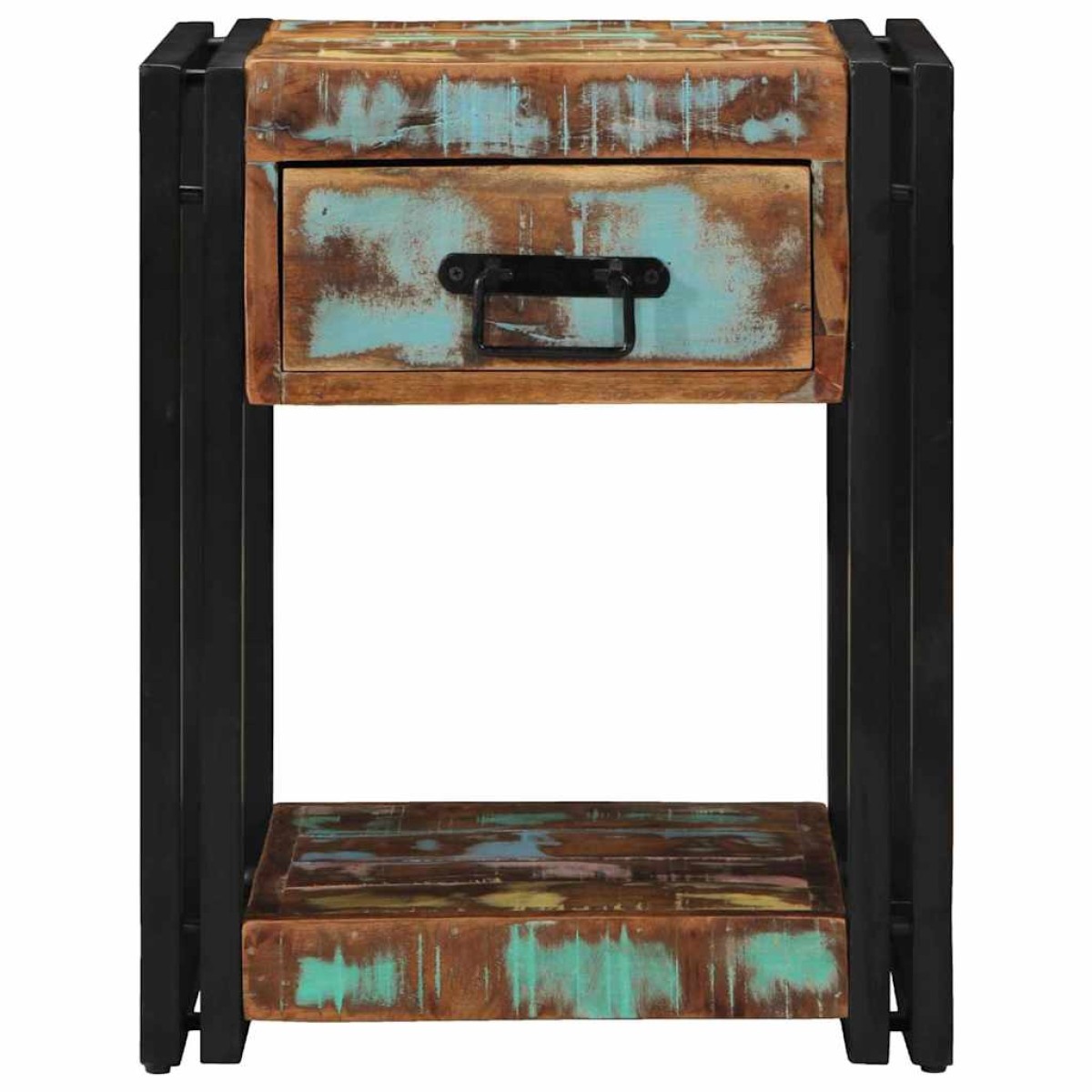 vidaXL Κομοδίνο 2 τμχ. Πολύχρωμο 40 x 40 x 50 cm Στερεό Ανακτηθέν Ξύλο