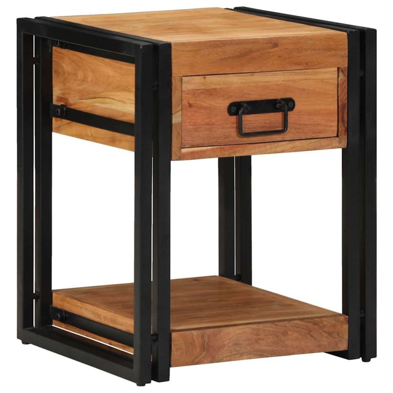 vidaXL Κομοδίνο με συρτάρι Καφέ 40 x 40 x 50 cm Στερεό Ξύλο Ακακίας