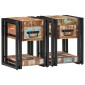 vidaXL Κομοδίνο 2 τμχ. Πολύχρωμο 30 x 30 x 40 cm Στερεό Ανακτηθέν Ξύλο