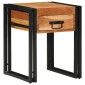 vidaXL End Table Καφέ και Μαύρο 40 x 40 x 50 cm Στερεό Ξύλο Ακακίας