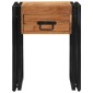 vidaXL End Table Καφέ και Μαύρο 40 x 40 x 50 cm Στερεό Ξύλο Ακακίας