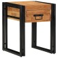 vidaXL End Table Καφέ και Μαύρο 40 x 40 x 50 cm Στερεό Ξύλο Ακακίας