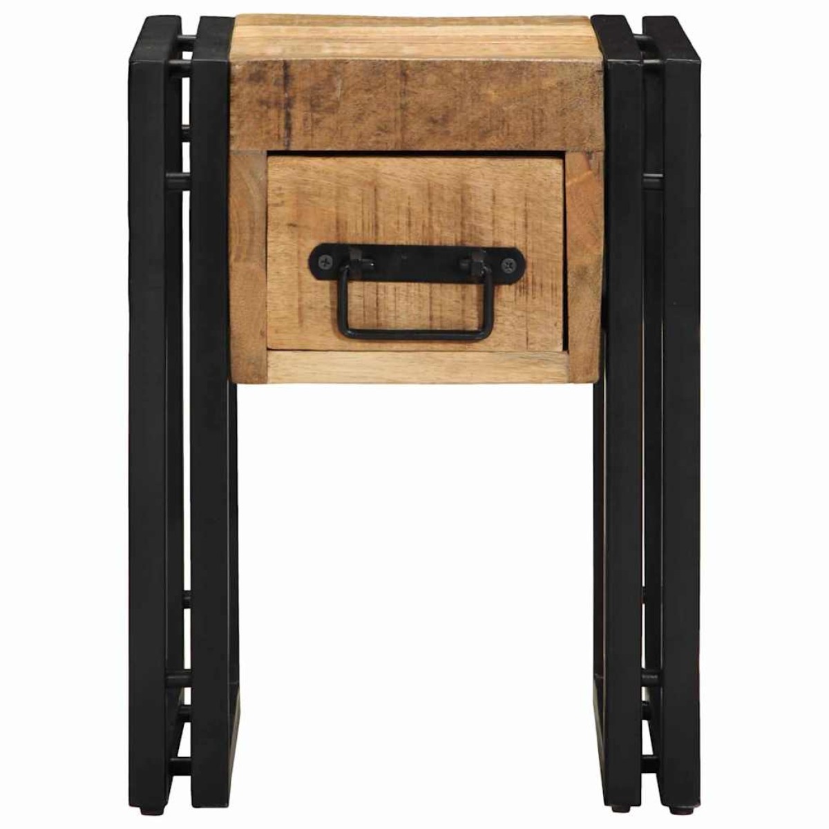 vidaXL End Table Καφέ και Μαύρο 30 x 30 x 40 cm Στερεό ξύλο μάνγκο