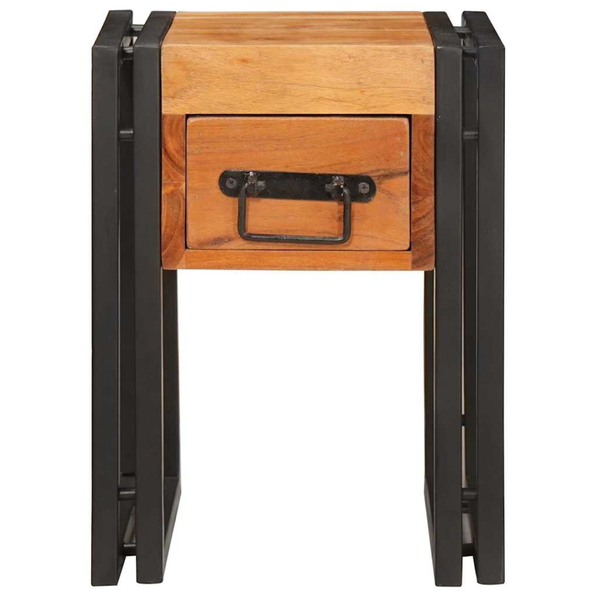 vidaXL End Table Καφέ και Μαύρο 30 x 30 x 40 cm Στερεό Ξύλο Ακακίας