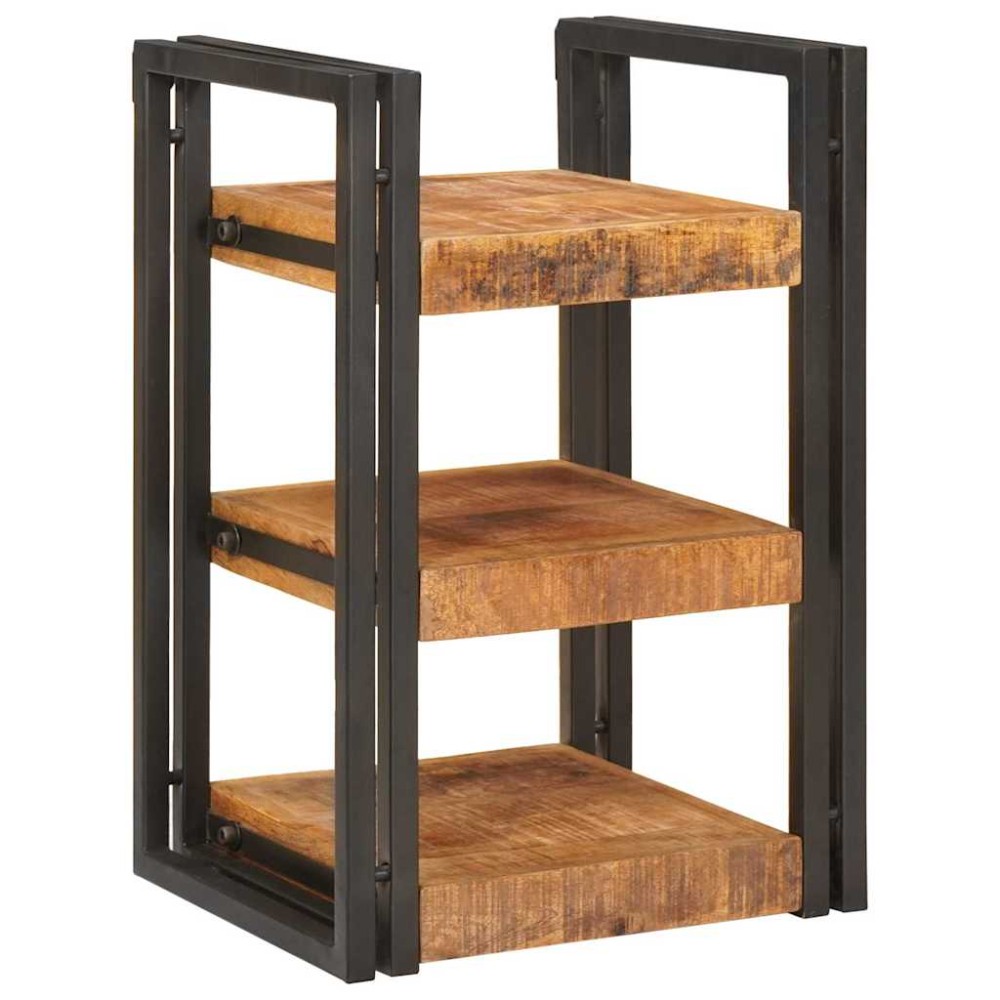 vidaXL Κομοδίνο Καφέ και Μαύρο 38 x 33 x 58 εκ. Στερεό ξύλο μάνγκο