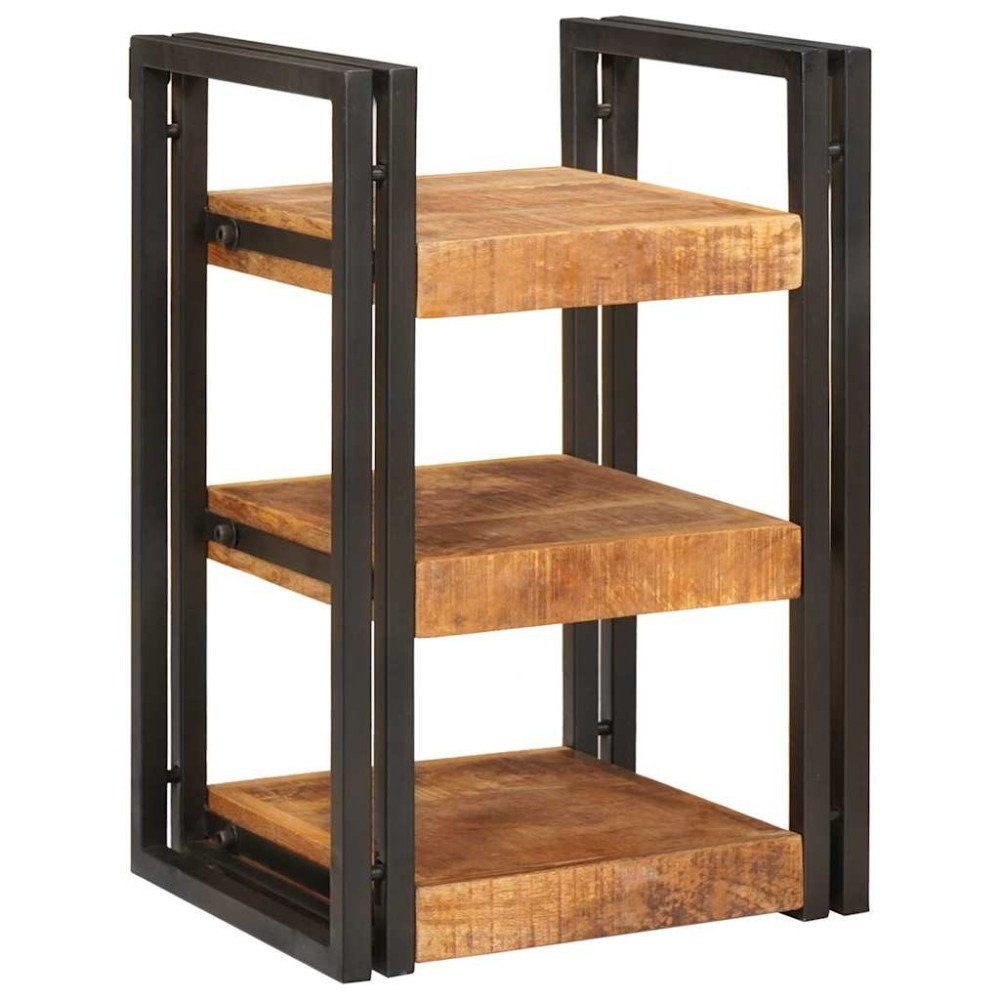 vidaXL Κομοδίνο Καφέ και Μαύρο 38 x 33 x 58 εκ. Στερεό ξύλο μάνγκο