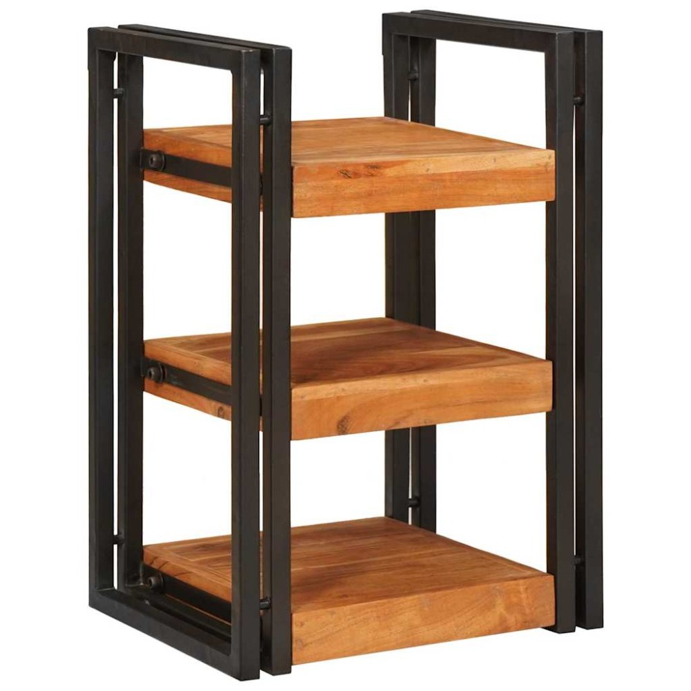 vidaXL Κομοδίνο Καφέ και Μαύρο 38 x 33 x 58 εκ. Σταθερό Ξύλο Ακακίας