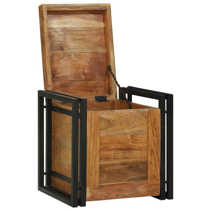 vidaXL Κουτί αποθήκευσης Καφέ και Μαύρο 40 x 40 x 40 cm