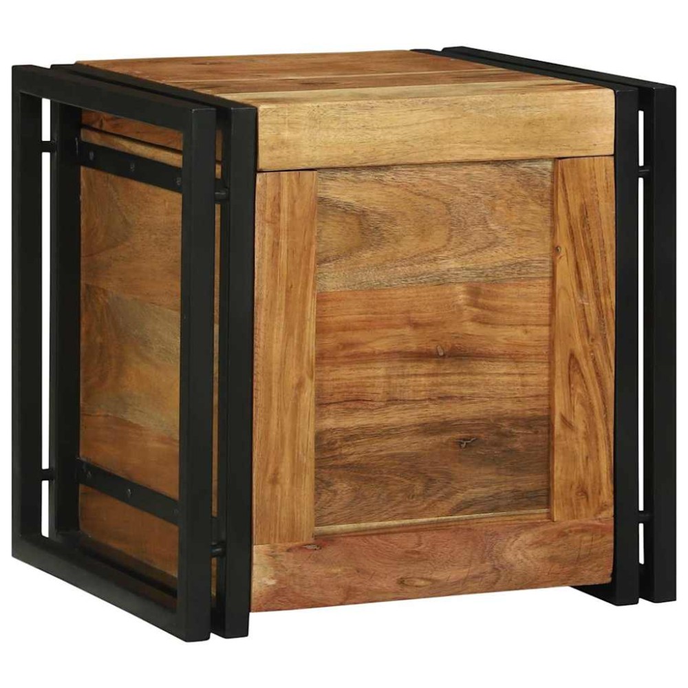 vidaXL Κουτί αποθήκευσης Καφέ και Μαύρο 40 x 40 x 40 cm
