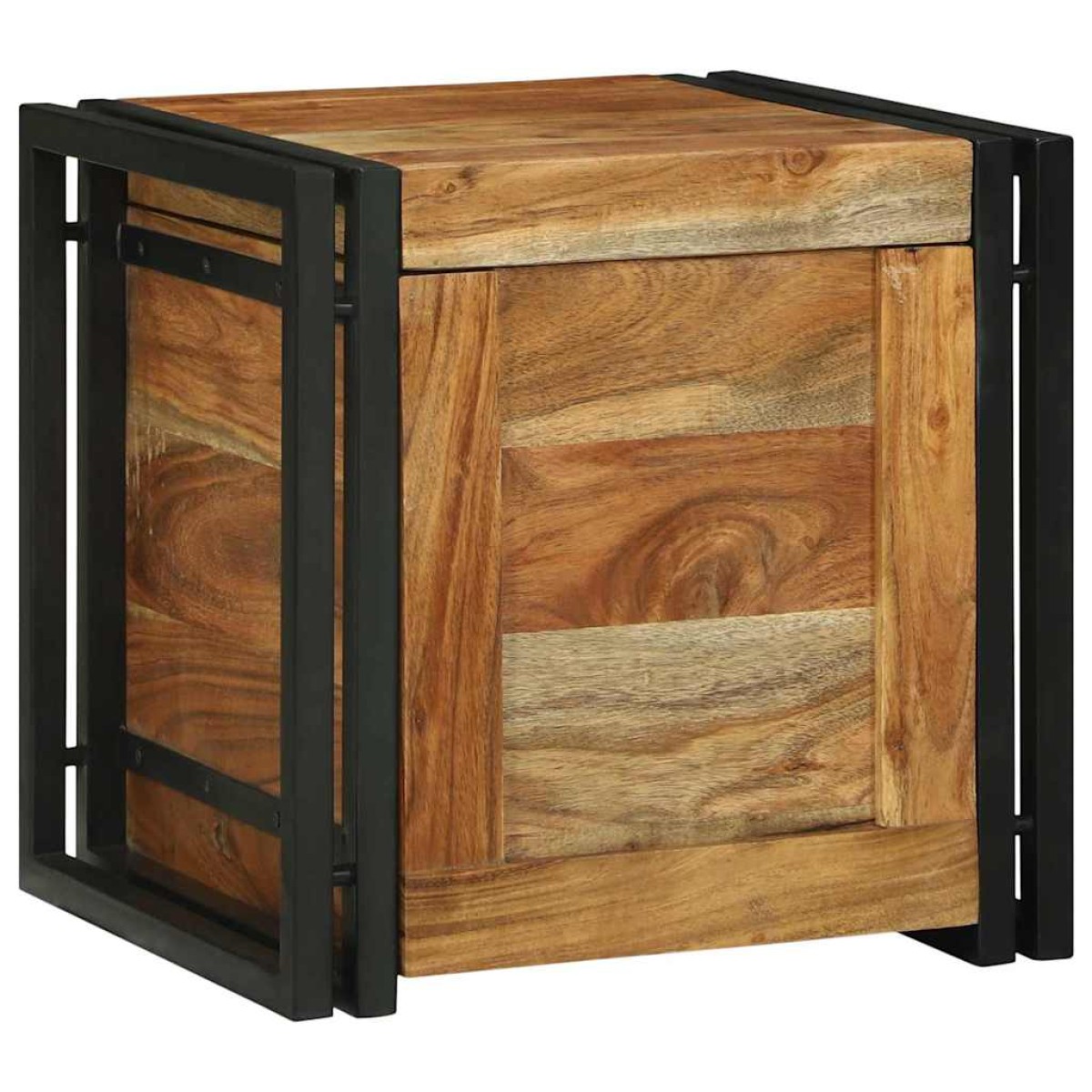 vidaXL Κουτί αποθήκευσης Καφέ και Μαύρο 40 x 40 x 40 cm