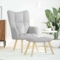 vidaXL Καρέκλα χαλάρωσης με υποπόδιο Cloud Grey Fabric