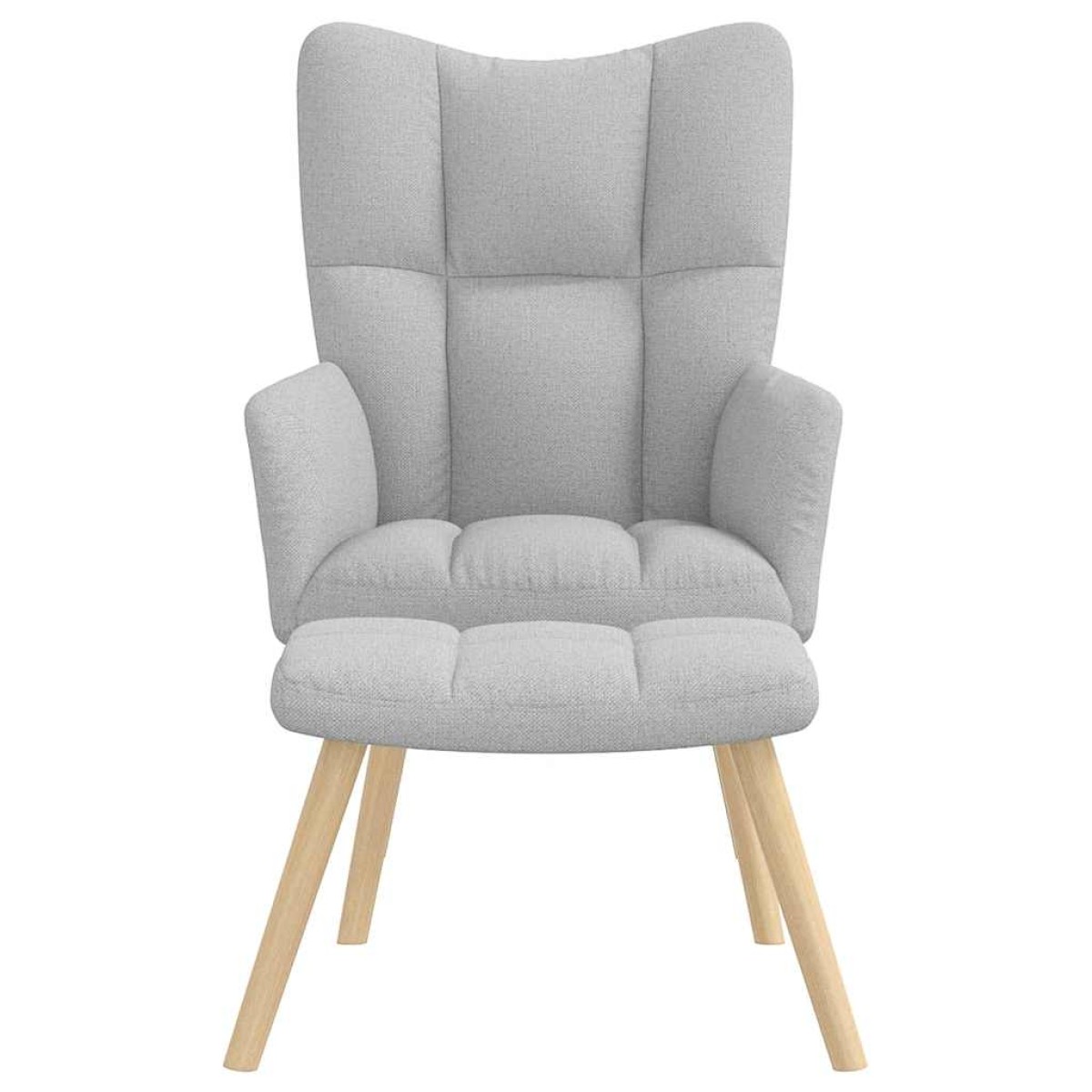 vidaXL Καρέκλα χαλάρωσης με υποπόδιο Cloud Grey Fabric