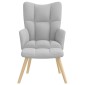 vidaXL Καρέκλα χαλάρωσης με υποπόδιο Cloud Grey Fabric