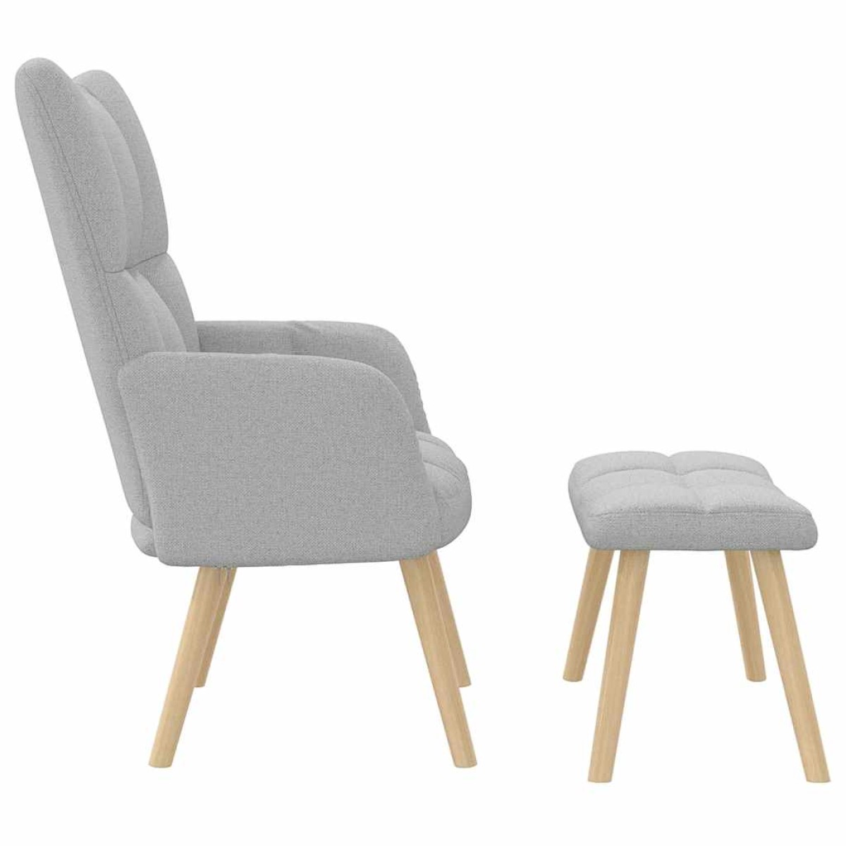 vidaXL Καρέκλα χαλάρωσης με υποπόδιο Cloud Grey Fabric