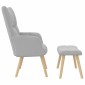 vidaXL Καρέκλα χαλάρωσης με υποπόδιο Cloud Grey Fabric