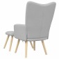 vidaXL Καρέκλα χαλάρωσης με υποπόδιο Cloud Grey Fabric