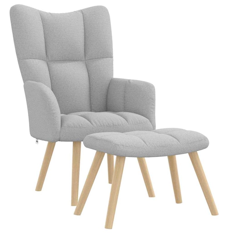 vidaXL Καρέκλα χαλάρωσης με υποπόδιο Cloud Grey Fabric