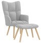 vidaXL Καρέκλα χαλάρωσης με υποπόδιο Cloud Grey Fabric
