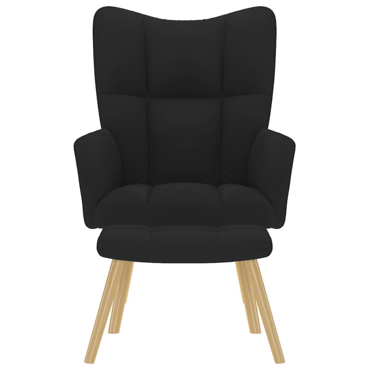 vidaXL Πολυθρόνα Relax Μαύρο Υφασμάτινη με Υποπόδιο