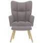 vidaXL Πολυθρόνα Relax Taupe Υφασμάτινη με Υποπόδιο