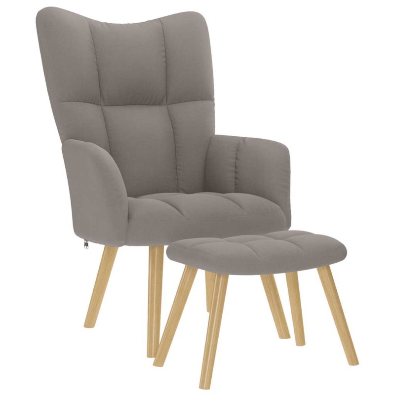 vidaXL Πολυθρόνα Relax Taupe Υφασμάτινη με Υποπόδιο