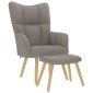 vidaXL Πολυθρόνα Relax Taupe Υφασμάτινη με Υποπόδιο