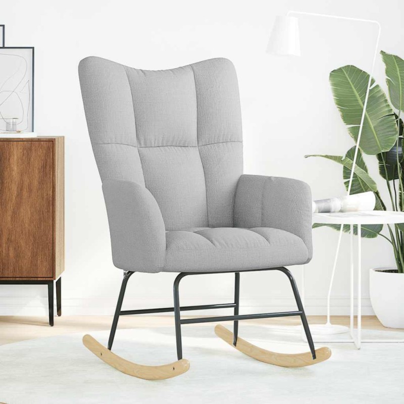 vidaXL Κουνιστή καρέκλα Cloud Grey Fabric