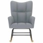 vidaXL Κουνιστή Πολυθρόνα Ανοιχτό Γκρι Υφασμάτινη