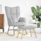 vidaXL Κουνιστή καρέκλα με υποπόδιο Cloud Grey Fabric