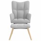 vidaXL Κουνιστή καρέκλα με υποπόδιο Cloud Grey Fabric