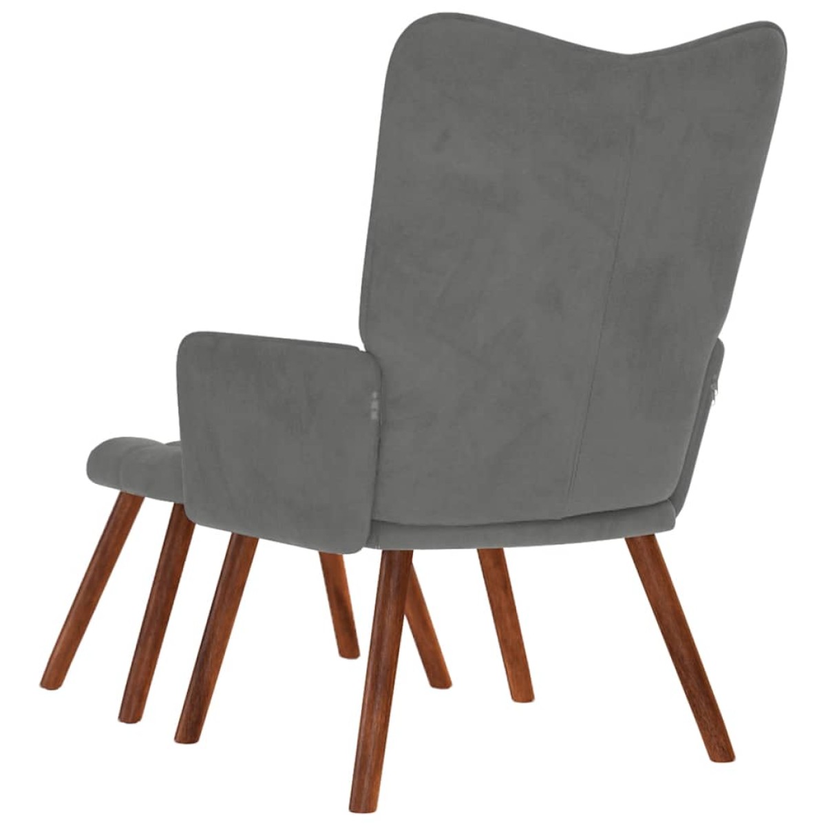 vidaXL Πολυθρόνα Χαλάρωσης με Σκαμπό Σκούρο Γκρι Βελούδο