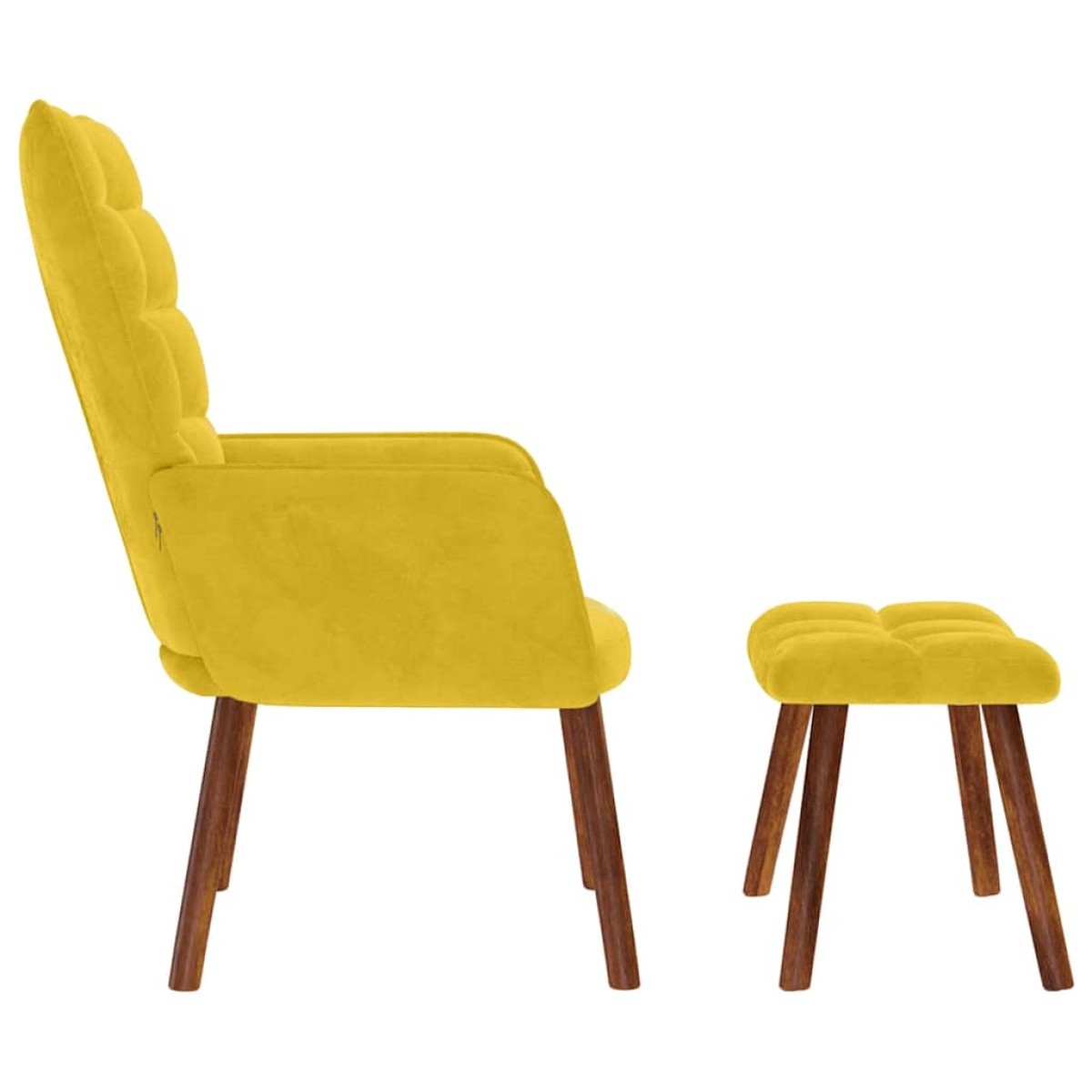 vidaXL Πολυθρόνα Χαλάρωσης με Σκαμπό Κίτρινο Βελούδο