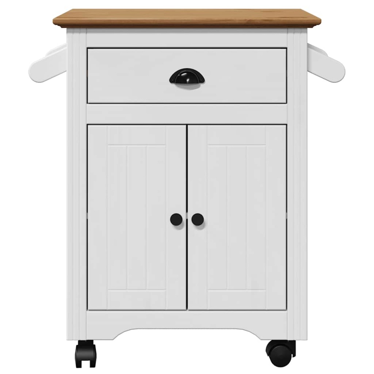 vidaXL Καροτσάκι κουζίνας BODO Λευκό και καφέ 72x45x80 cm