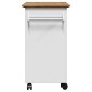 vidaXL Καροτσάκι κουζίνας BODO Λευκό και καφέ 72x45x80 cm